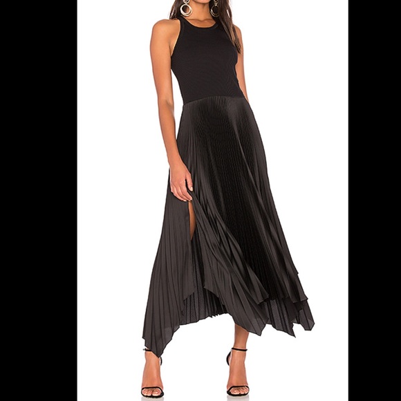 theory vinessi pleated maxi dress
